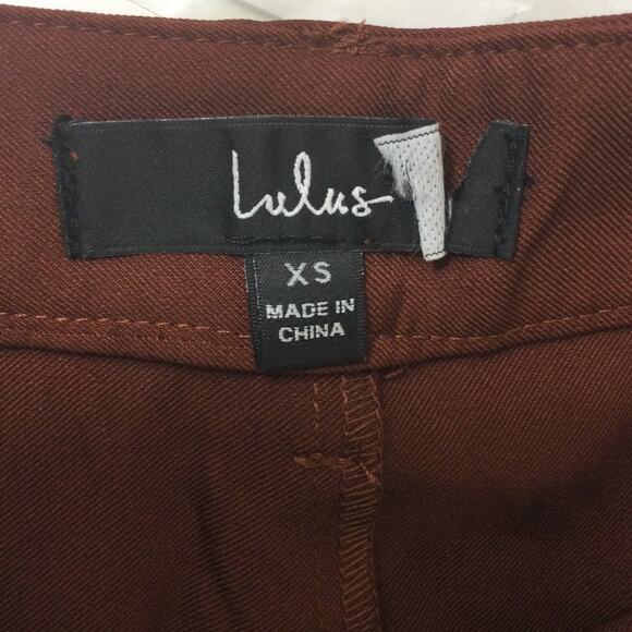 LULU'S XS Posh Promotion Brown Twill High Rise Tapered Trouser Pants NEW B172 - Picture 10 of 12